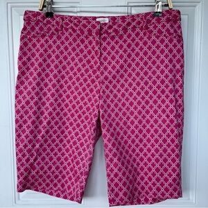 •Laundry by Shelli Segal• Pink Patterned Bermuda Shorts - Size 12